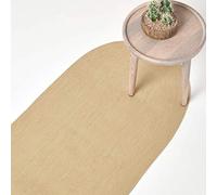 HOMESCAPES Tapis de Couloir Artisanal tissé à Plat en Coton Beige pour la Chambre ou Le Salon, 66 x 200 cm