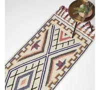 HOMESCAPES Tapis de Couloir Kilim en Laine Goa, Tapis Long 66x200 cm, Tapis Multicolore Artisanal