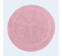 HOMESCAPES Tapis de Salle de Bain Rond, 1600 g/m², Extra Doux, 100% Coton, réversible, antidérapant, Lavable, Super Absorbant, séchage Rapide, 80 cm Rose poudré