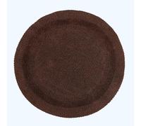 HOMESCAPES Tapis de Salle de Bain Rond, 1600 g/m², Extra Doux, 100% Coton, réversible, antidérapant, Lavable, Super Absorbant, séchage Rapide, 80 cm Chocolat