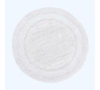 HOMESCAPES Tapis de Salle de Bain Rond, 1600 g/m², Extra Doux, 100% Coton, réversible, antidérapant, Lavable, Super Absorbant, séchage Rapide, 80 cm Blanc