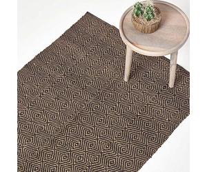 HOMESCAPES Tapis décoratif de 120 x 180 cm en Pur 100% Jute Fait à la Main produisant Une Illusion d'optique de Vagues