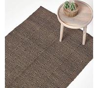 HOMESCAPES Tapis décoratif de 60 x 100 cm en Pur Coton Fait à la Main produisant Une Illusion d'optique de Vagues