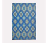 HOMESCAPES Tapis extérieur résistant Pluie et UV, Tapis de Jardin imperméable réversible Bleu et Vert Amber, 150 x 240 cm, Intérieur extérieur terrasse Balcon