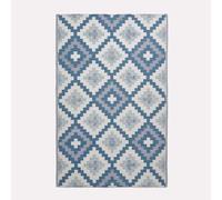 HOMESCAPES Tapis extérieur résistant Pluie et UV, Tapis de Jardin imperméable réversible Bleu Mia, 120 x 180 cm, Intérieur extérieur terrasse Balcon