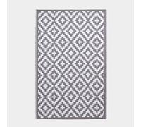 HOMESCAPES Tapis extérieur résistant Pluie et UV, Tapis de Jardin imperméable réversible Gris et Blanc Zoe, 150 x 240 cm, Intérieur extérieur terrasse Balcon