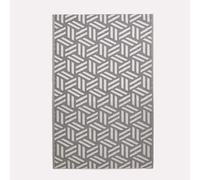 HOMESCAPES Tapis extérieur résistant Pluie et UV, Tapis de Jardin imperméable réversible Gris Luna, 150 x 240 cm, Intérieur extérieur terrasse Balcon