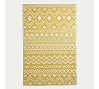 HOMESCAPES Tapis extérieur résistant Pluie et UV, Tapis de Jardin imperméable réversible Jaune Anna, 240 x 300 cm, Intérieur extérieur terrasse Balcon
