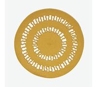 HOMESCAPES Tapis tissé à Plat en Coton ajouré, Tapis Rond Jaune Moutarde, 90 cm