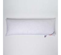HOMESCAPES Traversin Naturel en Plumes et Duvet d'oie, Coussin de Grossesse, Oreiller de Corps 145x40 cm avec taie de traversin en 100% Coton
