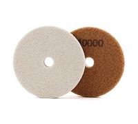 HOMESOM 4 pouces tampons de polissage en diamant en fibre d'éponge pour le polissage humide à l'aide de tampons de polissage en marbre granit chamois de pierre grain 10000（2 pièces)