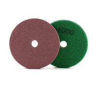 HOMESOM 4 pouces tampons de polissage en diamant en fibre d'éponge pour le polissage humide à l'aide de tampons de polissage en marbre granit chamois de pierre grain 1000（2 pièces)