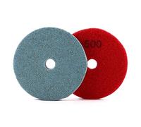 HOMESOM 4 pouces tampons de polissage en diamant en fibre d'éponge pour le polissage humide à l'aide de tampons de polissage en marbre granit chamois de pierre grain 500（2 pièces)