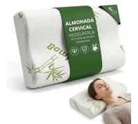 Homestar3 Oreiller cervical viscoélastique ergonomique à mémoire de forme à rebond lent, housse en bambou respirant et lavable, orthopédique pour douleurs au cou, dormir sur le côté 60 x 40 cm