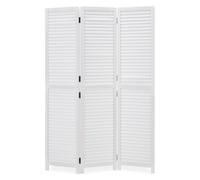 Homestyle4u 1357 Paravent à lattes en bois, 3 pièces, blanc vintage