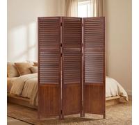 Homestyle4u 1358 - Paravent intérieur 3 pièces en bois marron - Brise-vue