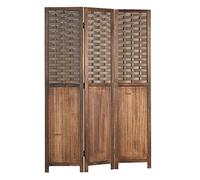 Paravent 3 pans en bois rotin marron