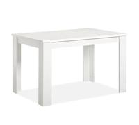 Homestyle4u 2181 Table de salle à manger extensible en bois Blanc 120 x 80 cm