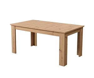 Homestyle4u 2186 Table à manger extensible en bois de chêne naturel marron 160 x 90 cm