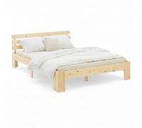 Homestyle4u 2192, Lit en Bois 120x200 cm Naturel Lit Double avec sommier à Lattes Pin Massif