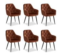 Homestyle4u Chaises de salle à manger Lot de 6 Marron