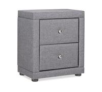Table de chevet chambre 2 tiroirs gris