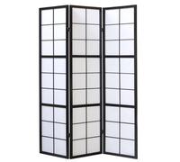 Homestyle4u 3 pan diviseur de pièce écran Pliant - Bois partition Shoji en Riz Noir Blanc