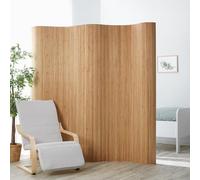 Homestyle4u 302, Séparation de pièce Bambou Marron Paravent intérieur Forme ondulée Cloison 2m de Hauteur