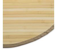Homestyle4u 370, Tapis de Bambou Rond antidérapant, Tapis de Bambou Salle de Bain, Naturel Clair 120 cm