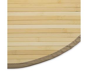 Homestyle4u 370, Tapis de Bambou Rond antidérapant, Tapis de Bambou Salle de Bain, Naturel Clair 120 cm