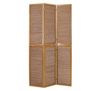 Homestyle4u 381, 3 pan diviseur de pièce écran Pliant - diviseur de Shoji Bois avec du Bambou en Brun Clair