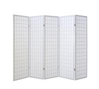 Homestyle4u 5 pan diviseur de pièce écran Pliant - Bois partition Shoji en Papier de Riz Blanc Blanc