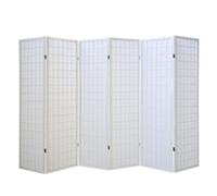 Homestyle4u 6 pan diviseur de pièce écran Pliant - Bois partition Shoji en Papier de Riz Blanc Blanc