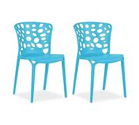 Homestyle4u Chaise de Jardin lot 2 chaises Bleues