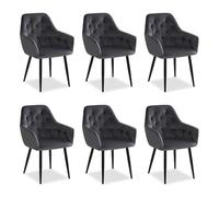 HOMESTYLE4U Chaise de salle à manger lot 6 chaises