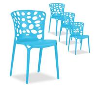Homestyle4u Chaises de jardin empilables - Bleu