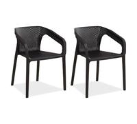 Homestyle4u Chaises de jardin - Noir