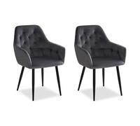 Homestyle4U Chaises de salle à manger - Gris - Lot de 2