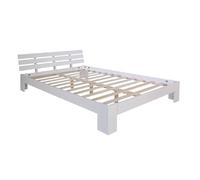Homestyle4U Futon lit double 140x200 Bois blanc