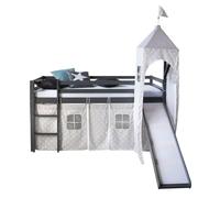 Homestyle4U Lit 90x200 Pin avec rideau étoilé