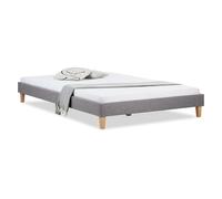 Homestyle4u Lit capitonné 160 x 200 cm avec sommier à Lattes, lit futon | Lit double sans tête de lit, design scandinave, tissu tissé structuré, sommier à lattes inclus, facile à monter