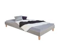 HOMESTYLE4U Lit capitonné avec matelas sommier 90x200 cm