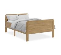 Homestyle4u Lit confortable pour personnes âgées, 120 x 200 cm, bois | Lit pour personnes âgées, hauteur confortable avec entrée surélevée, extra haut