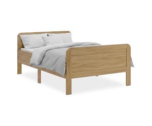 Homestyle4u Lit confortable, pour personnes âgées, 120 x 200 cm, hauteur de confort, en bois naturel, entrée surélevée, article 3120
