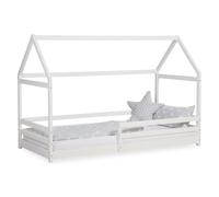 Homestyle4u Lit d'enfant 90x200 cm Lit Cabane Montessori avec Barriere