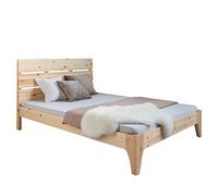 HOMESTYLE4U Lit double - Pin naturel