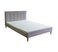 HOMESTYLE4U Lit Double 160x200 cm - Tissu Gris
