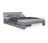 HOMESTYLE4U Lit Double avec Tiroirs - 140 x 200 cm