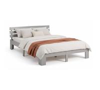 Homestyle4u Lit double – Lit futon en bois 180x200 cm en pin massif gris, cadre et sommier à lattes