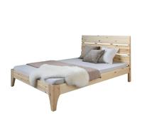 HOMESTYLE4U Lit double - Pin naturel
